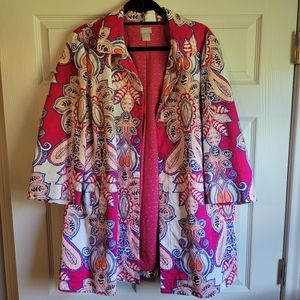 Chico's Size 3 pink floral jacket